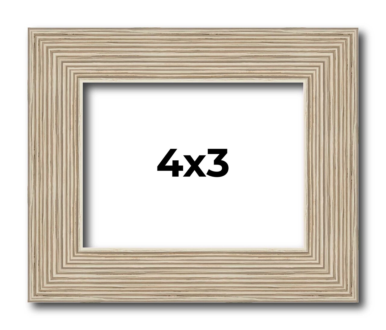 4x3 Thin Barnwood Picture Frame with UV-Resistant Acrylic & Acid Free Backing, Available in 2 Paint Finishes - Grey and Black